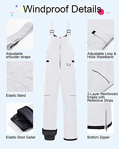 Image of CREATMO US Boy's Snow Bibs Kids Ski Pants Waterproof Insulated Winter Overalls