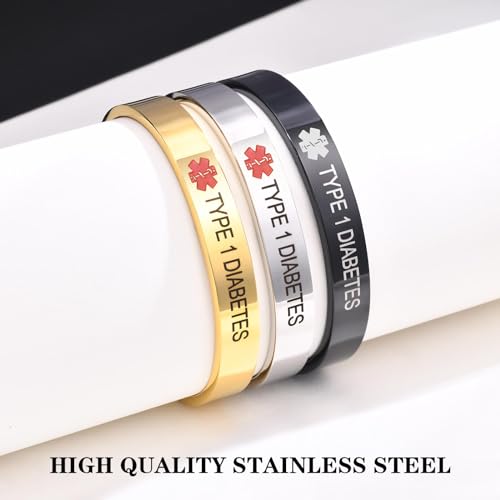 Xuanpai B-125 Penicillin Allergy Stainless Steel Medical Alert Bracelet Cuff Bangle thumb #2