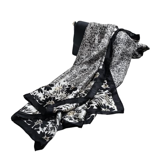 FINIZO Mulberry Silk Feeling Long Scarf for Women Large Shawls for Headscarf and Neck Sunscreen Shawls