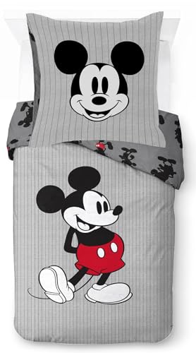 Jay Franco Disney Mickey Mouse Set gestreift – Bettbezug Set für eine...