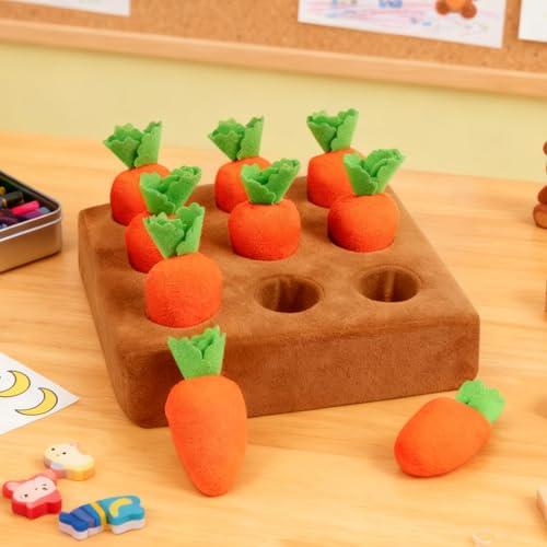 2026 Neu Schnüffelspiele Hund | Haustiere Karotten Puzzle Spielzeug Hund Aktivitätsmatte Mit 9 Stück Karotte | Für Kleine Mittelgroße Große Ältere Hunde Und Kitten Mentale Stimulation Ihres Hundes