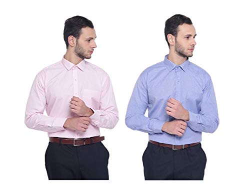 Image of MANQ Men's Regular Fit Formal Shirt (Pack of 2)