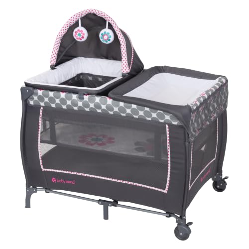 Image of Baby Trend Lil' Snooze™ Deluxe II Nursery Center® Playard, Daisy Dots