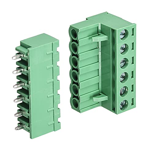 Cermant 20 Set 6 Pin 5.08Mm (0.2Inch) Pitch Male Female Pcb Screw Terminal Block Plug Connector Panel Mount Diy (5.08Mm-6P-10Set) #TOP5