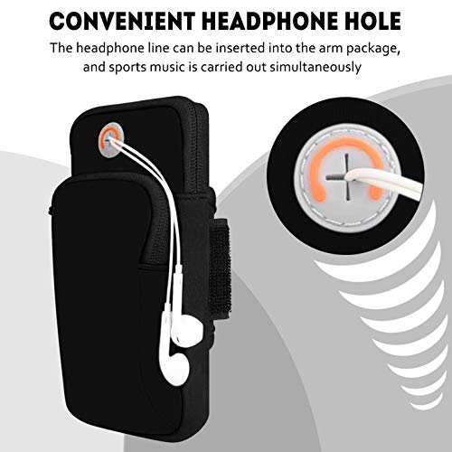Armband Armtasche, Rennen Outdoor Handytasche Sport Laufen Doppel Reißverschluss Sportarmband für Handy Bis zu 7,0', für iPhone 16 Pro Max/15 Pro/14/13 Pro/12 Plus, Samsung Galaxy Huawei