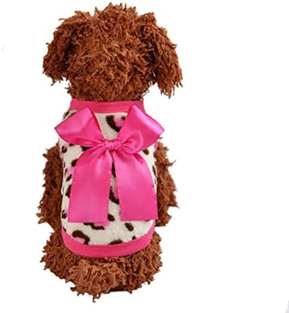 Mycandy XXXS Teacup Chihuahua Dog Clothing Sweater Small Puppy Shirt Soft Pet Cat Leopard Bowknot Vest