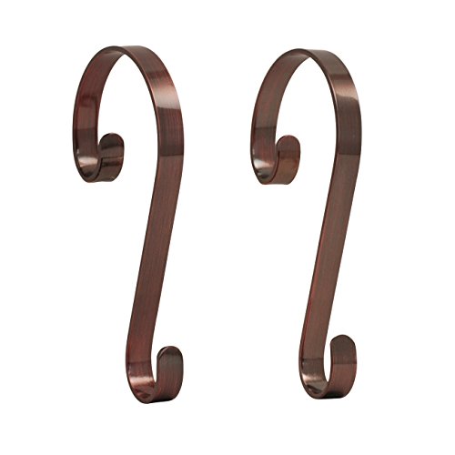 Haute Decor Stocking Scrolls Stocking Hanger- 2 Pack (Oil-Rubbed Bronze)