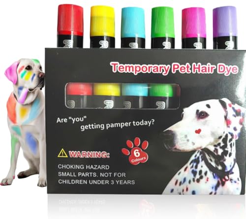 Pack of 6 Temporary Dog Hair Dye