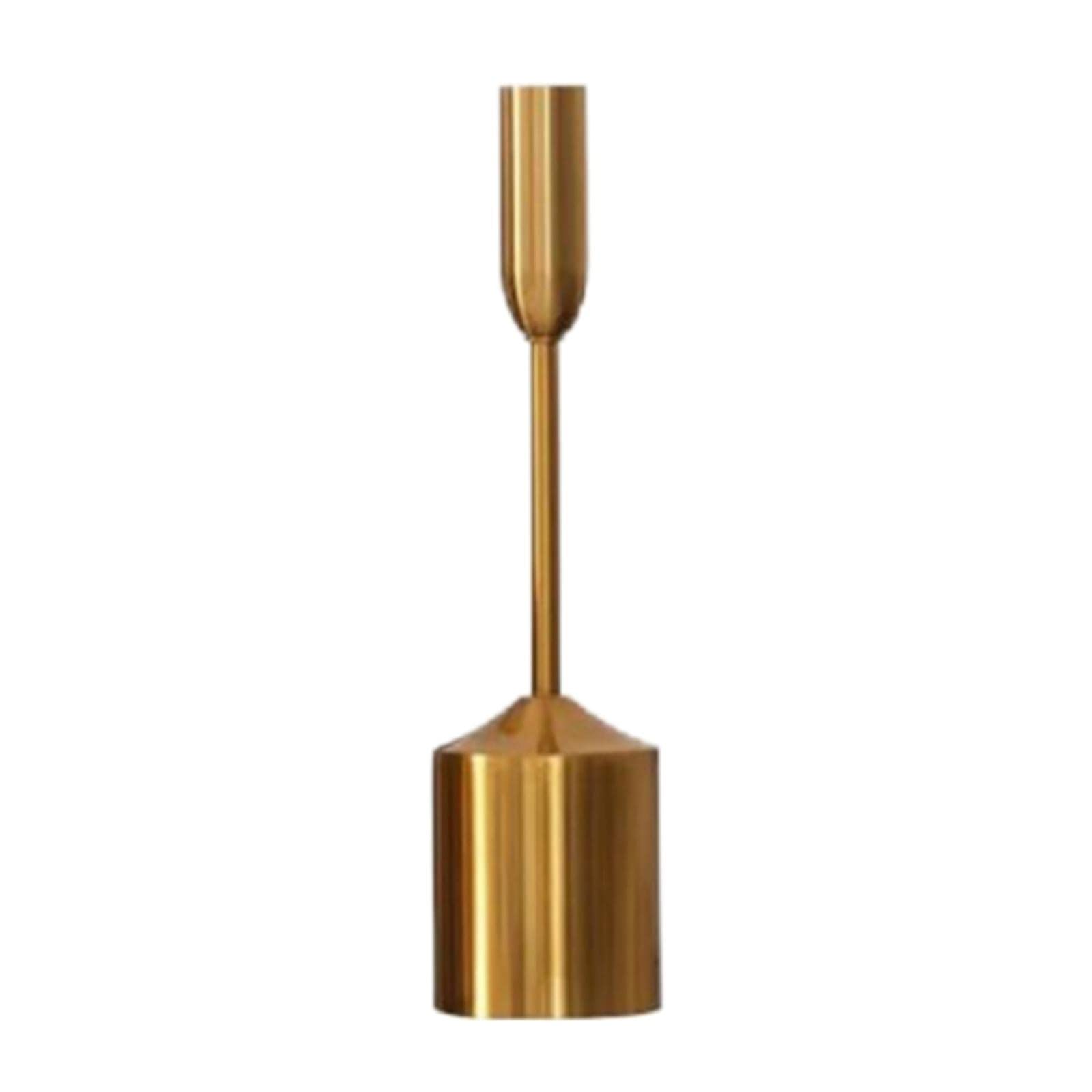 Portavelas Decorativos de Aluminio Dorado Juegos de Candelabros para Velas Cónicas Diseño Elegante Y Anticorrosivo Adecuado para Regalos, Juego de 6, Individual