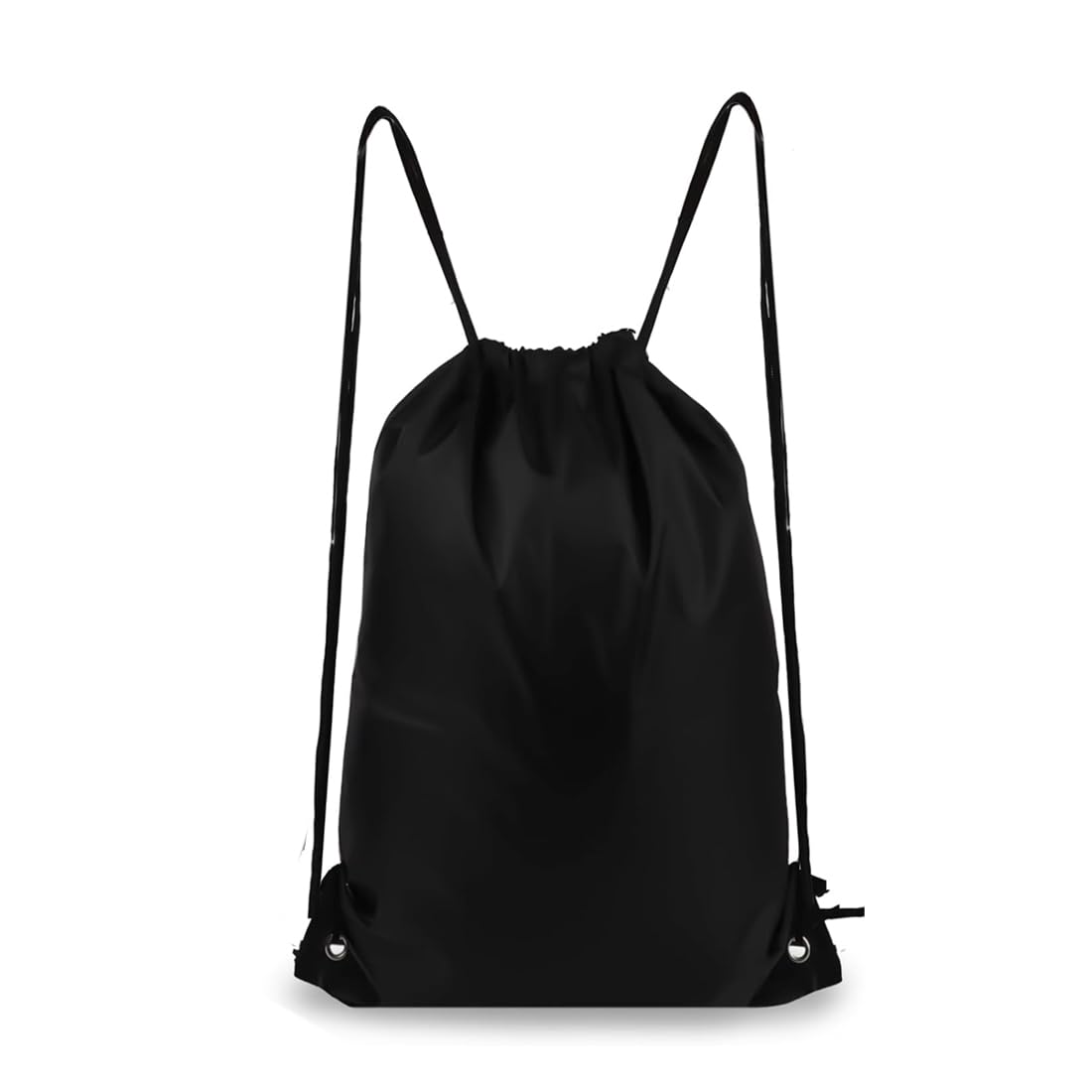Bolsa con cordón impermeable, mochila deportiva, bolsa mochila de cuerdas, saco de tela para gimnasio, escuela, playa, vacaciones, natación, viajes (Negro)