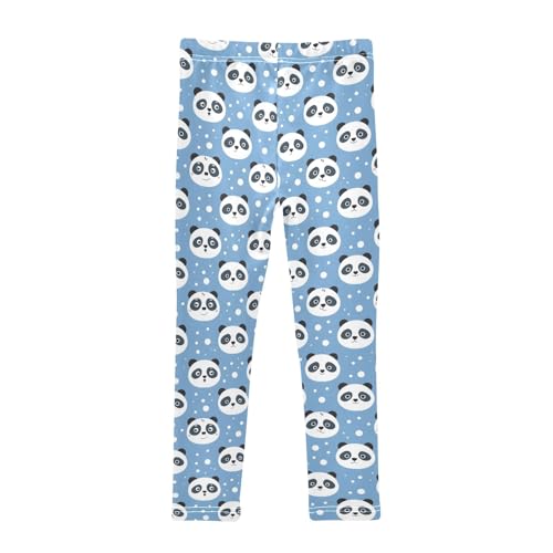 Head Panda Seamless Pattern Girls Leggings Kids Yoga Pants Athletic Tights Pants 4-10 Years2
