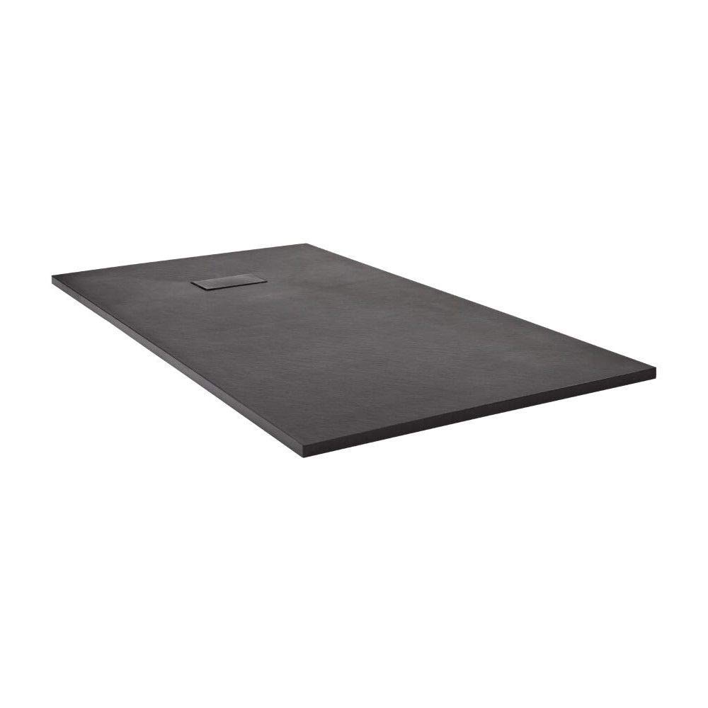 Milano Nero-Luna - Smoked Glass 3 Sided Walk-In Shower Enclosure With Slate Tray Choice Of Sizes 119456