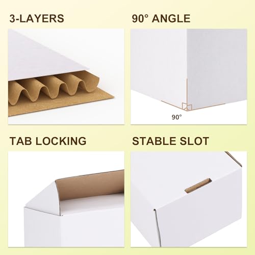 Image of WIFTREY 6X4X3 Shipping Boxes Set of 30, 6X4X3 White Corrugated Cardboard Box for Packaging Small Business, Gift Packing, Mailing, Moving