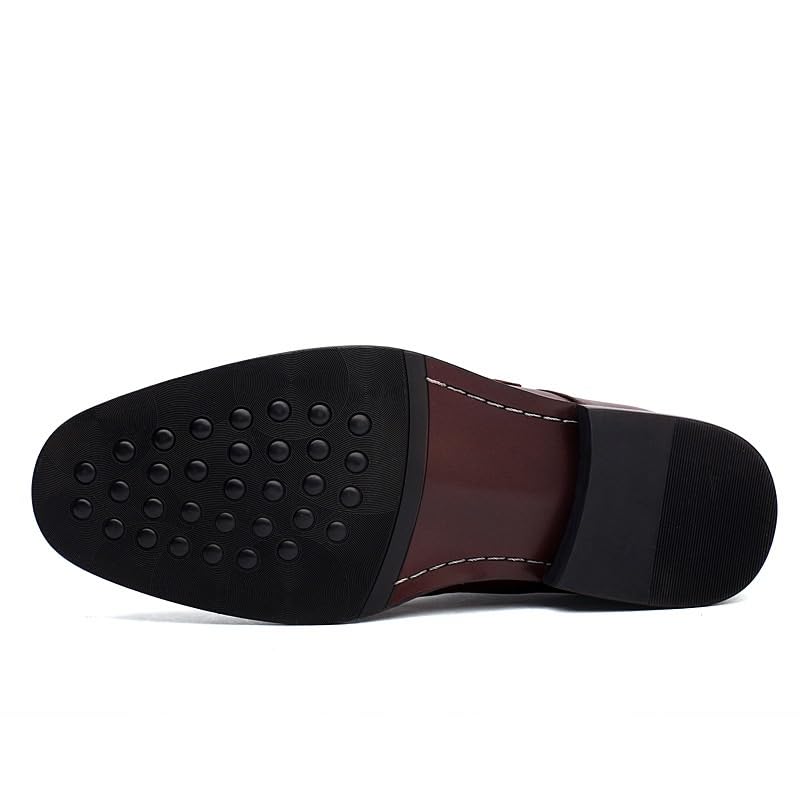 Men Dress Shoes Men's Fashion Style Breathable Comfortable Business Oxfords Pointed Toe Work Leisure Solid Color Leather Shoes Men's Business Casual Shoes Black3