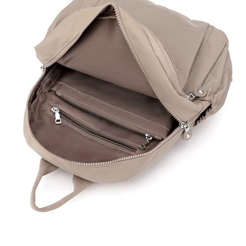 Image of Tanweibago Mini Nylon Women Backpacks,11L Small Ladies backpacks Casual Lightweight Women Shopping Travel Daypack (Champagne)