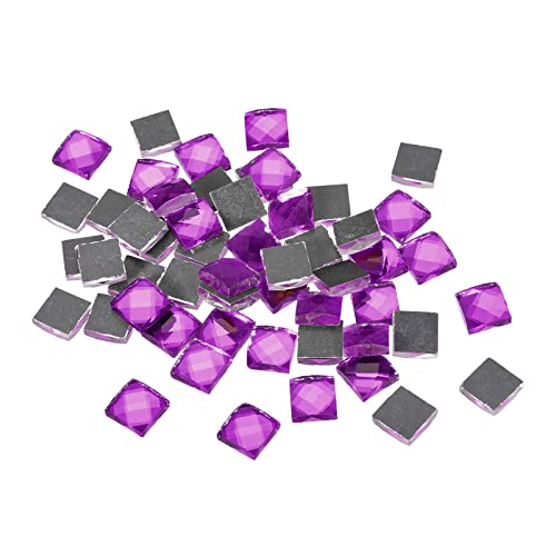 sourcing map Mosaïque Carrelage Tuile Tesselle, 13 Faces Paillettes Cristal pour Artisanat Vrac, Art Vitrail Verre 1 x 1cm pour Fait Main Bijoux Art Loisir Creatif (Paquet de 55, Fuchsia)