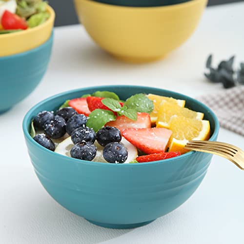 Kyraton Ciotole di plastica per cereali 8 pezzi 760ml, infrangibile e riutilizzabile ciotola leggera per riso Noodle Zuppa Snack Insalata Frutta BPA Free Lavastoviglie Safe (colore Mutil) - immagine 6