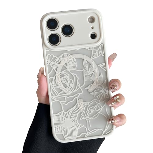 XIZYO Magnetic Case for iPhone 17 Pro Max Cute Floral, White by XIZYO - Used condition - Image 8