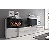 Skraut Home – Woonkamermeubels met elektrische open haard – 170 x 290 x 45 cm – LED-verlichtingssysteem met vlameffect…