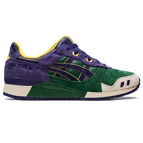 ASICS Men's GEL-LYTE III OG Sneakers, 8.5, HUNTER GREEN/PURPLE MATTE