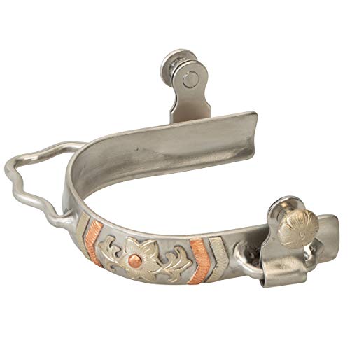 Weaver Leather Ladies' Barrel Spurs, Steel Floral/Chevron