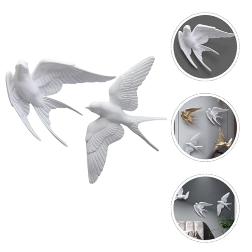 Décoration murale extérieure 3d oiseau hirondelle blanche lot de 2 - 7