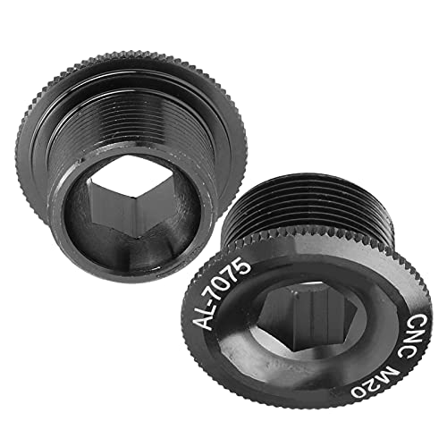Bike Crank Arm Bolts, 2Pcs Bike Crankset Screw Cap 20Mm Aluminum Alloy High Hardness Professional For Road Bike For Mountain Bike(M20 Black) #TOP6