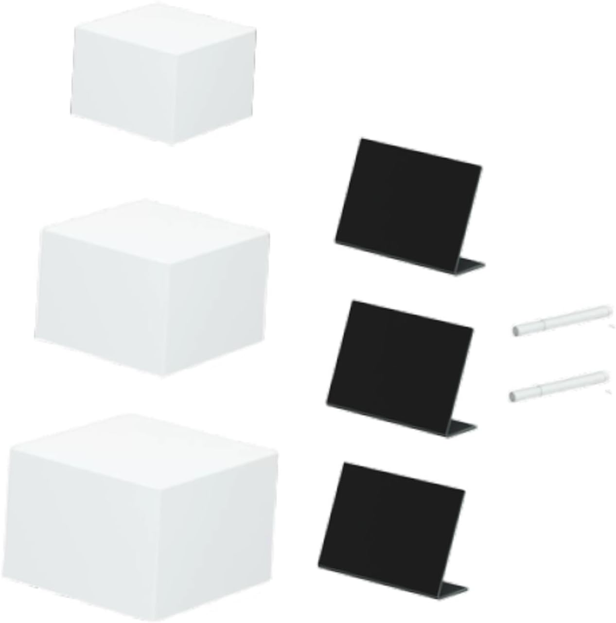 3Pcs Acrylic Display Risers 5 Sided Food Riser for Cake Collectibles Jewelry