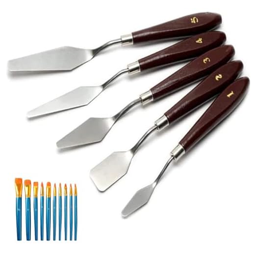 Espatulas Pintura Acrílicas Acero Inoxidable,15 Piezas Juego Espátula Pintura con Pinceles de Pintar para Pintura al Oleo,Pintura Gouache,Pintura Corporal,Pintura Rupestre,Mango de Plástico