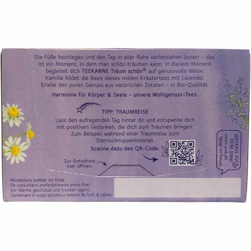 usy Bundle für Teekanne Träum schön Harmonie für Körper und Seele 4er Pack (4x34g Packung) + usy Block