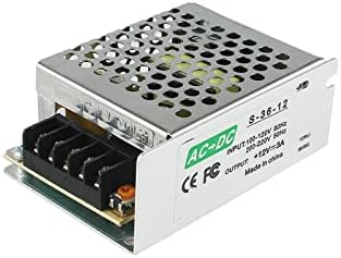 GALYGG 12V 3A Power Supply, 36W LED Driver Universal Regulated Transformer Adapter AC 110V-220V to DC 12V Low Voltage Output for LED Light, Radio, Computer Project