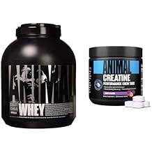 مسحوق بروتين مصل اللبن المعزول من Animal Whey Isolate محمل للاستخدام بعد التمرين والتعافي وأقراص مضغ الكرياتين - أحادي هيدرات الكرياتين المعزز مع AstraGin لتحسين الامتصاص