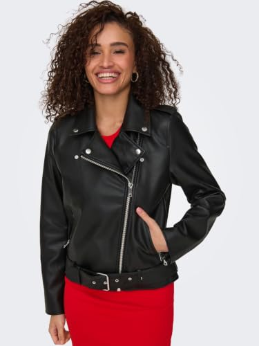 Chaqueta de motorista ONLY Onlmille con corte entallado y cremallera asimétrica 5