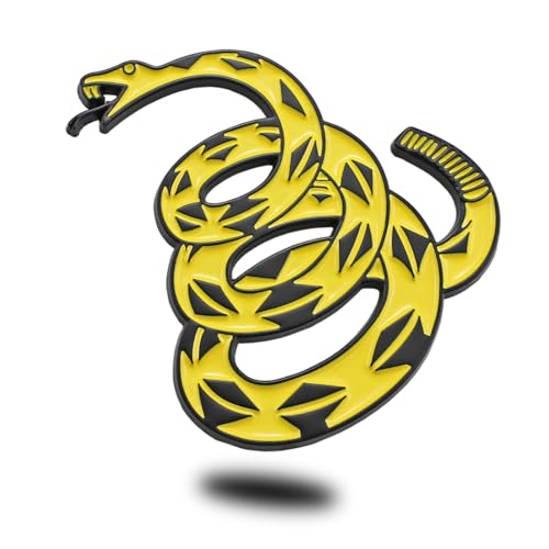 Image of Don't Tread On Me Gadsden Flag Truck Emblem Car Badge Sticker Auto Motorcycles Exterior Accessories (Yellow)