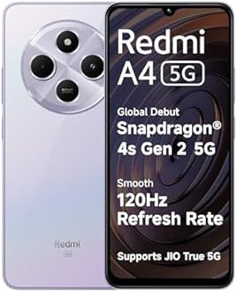 Redmi A4 5G (Sparkle Purple, 4GB RAM, 128GB Storage) | Segment Largest 6.88in 120Hz | 50MP Dual Camera | 18W Fast Charging | Charger in The Box