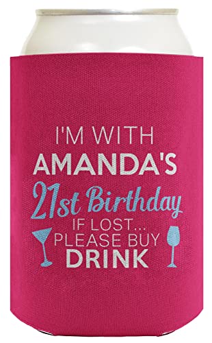 21St Birthday Party Favors For Women Personalized 21St Birthday If Lost 12-Pack Personalized Can Coolie Drink Coolers Coolies Pink #TOP2