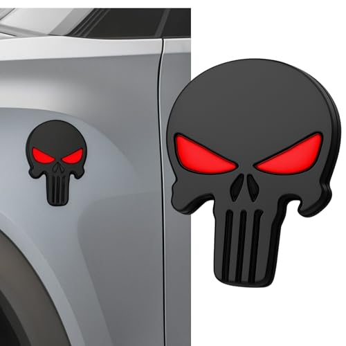 Image of DETACHI Car Logo Danger Emblem 3D Metal Car Badges Emblems Logo-7.7 X 7.7cm-Black & Red Trunk Rear Fender compataibe with Tailgate Side Sticker Badge Decals Waterproof Self-Adhesive Non Rusting