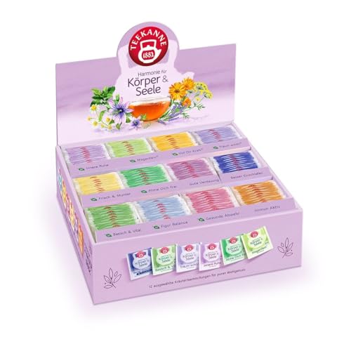TEEKANNE Wohlfühlbox Harmonie für Körper & Seele 12 Kräutertees für Balance & Entspannung 180 Teebeutel mit natürlichen Zutaten wie Kamille Ingwer & Pfefferminze Tee für Genuss & Wohlbefinden