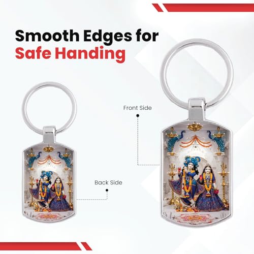 Image of Stylish Metal Keychains with Permanent Glossy Print - Inspirational Quotes & Spiritual Designs - Perfect Key chains for loved ones, Personal Use, Gifts & Return Gifts