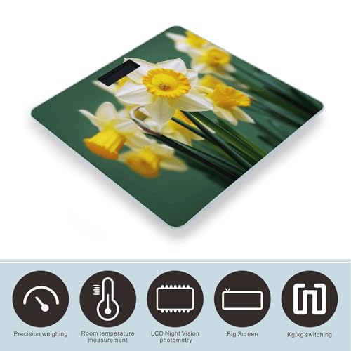 Báscula digital de baño con diseño flores 400 lb miniatura 3
