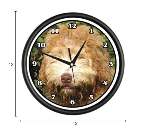 Reloj de pared analógico SignMission Labradoodle 10 pulg miniatura 2