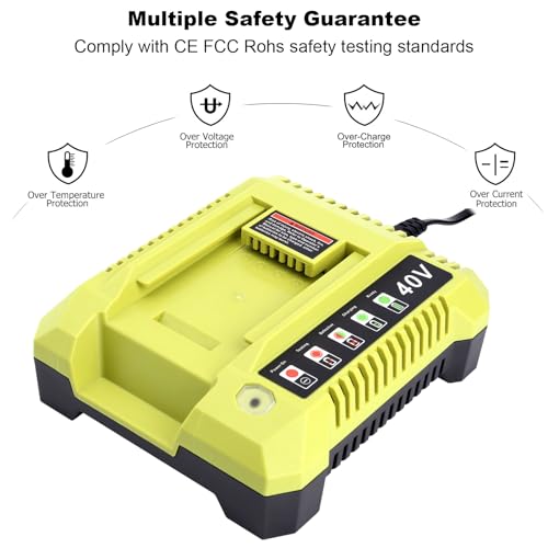 Image of Replacement for Ryobi 40V Battery Charger, OP401 Charger Compatible with Ryobi 40V Lithium Battery OP4040 OP4050 OP4050A OP40601 OP4026 OP4015 OP4030 Fast Charger