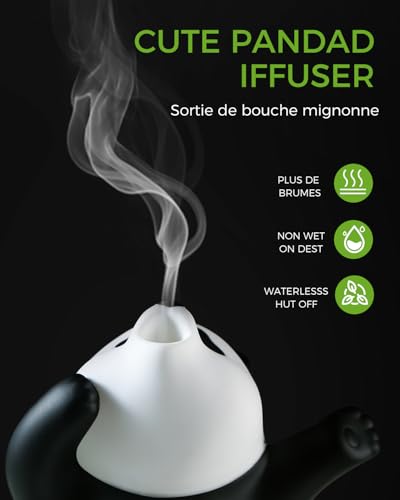 Diffuseur d'aromathérapie panda et veilleuse 7 couleurs pour l'humidification de la maison - 3