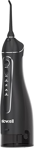 Nicwell Flosser dental de agua para dientes: 4 modos 10.1 fl oz Irrigador oral recargable portátil inalámbrico IPX7 Limpiador impermeable Pik