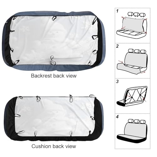 Funda de asiento de coche navideña de muñeco de nieve con protección trasera para mascotas 3