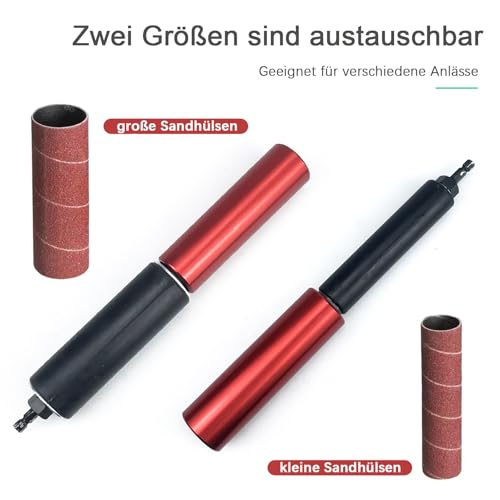 Handgeführte Gummi-Schleiftrommel, 1,5 Bohrer-Schleifdorn-Spindelschleifer-Adapter für Bohrmaschinen und Bohrmaschinen, 10 Stück Spindelschleifer-Hülsen Antriebsspindelschleifer