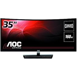 AOC C3583FQ - Monitor Gaming de 35´´ (Curvo, MVA, A-Sync, 160Hz, DP, Altavoces, Flicker-Free), Color Negro y Plata
