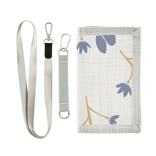 French Chic Style Wallet with Lanyard and Zipper - Metal Key Ring and Multi Card Bit,Transparent Compartment Credit Card Holder for Kids, Students