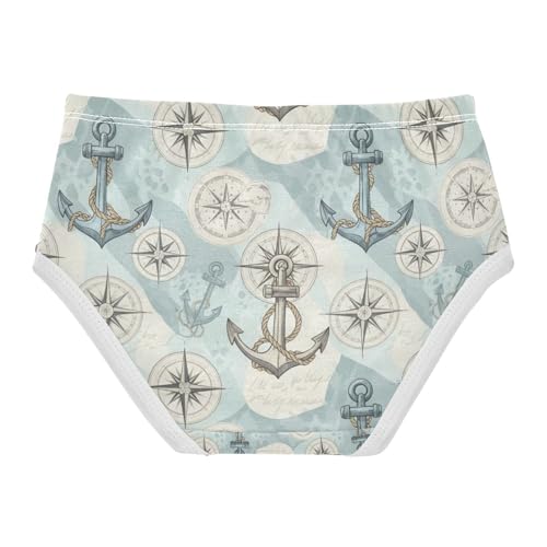 Vintage Anchors Toddler Girls Panties, Kids Underwear Girls, 2T–8 Years2