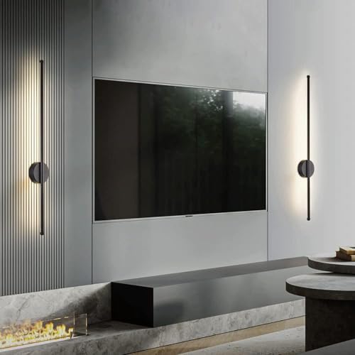 Image of Glowave Modern 600mm LED Long Tube Wall Light - Tricolour | White, Warm White, Natural White | (Black)
